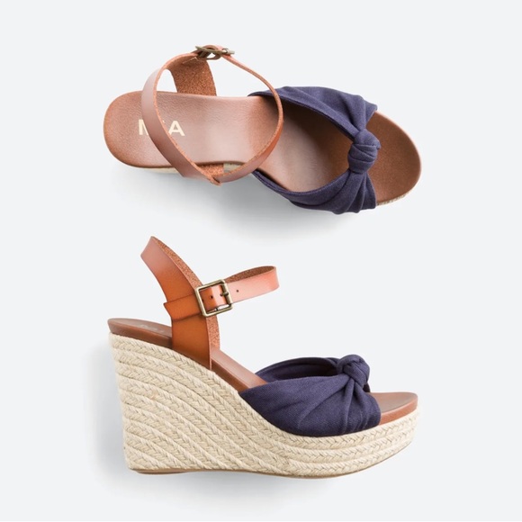 MIA Lorryann Rope Knotted Wedge in Navy Blue - Picture 8 of 8